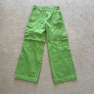 Brandy Melville Green Corduroy Cargo Pants